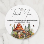 ウッドランドフォレストマッシュルームベイビーシャワー秋感謝してい フェイバータグ (裏面)