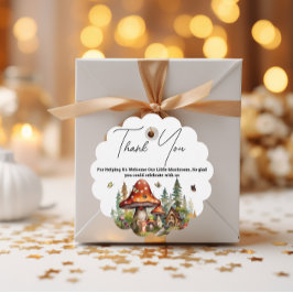 ウッドランドフォレストマッシュルームベイビーシャワー秋感謝してい フェイバータグ