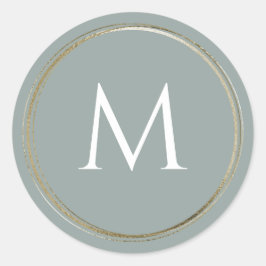 ウッドランドフォレストモノグラムスモールラウンドラベル ラウンドシール