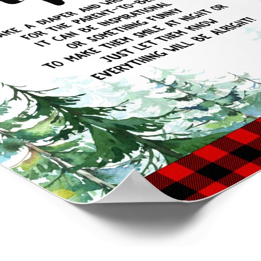 ウッドランドフォレストランバージャックディートナイトおむつサイン ポスター (角)