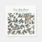 ウッドランドフォレストリス赤ちゃんシャワー スタンダードカクテルナプキン (正面)