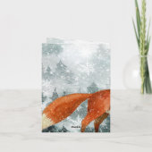 ウッドランドフォレストレッドキツネハッピーホリデーカード シーズンカード (裏面)