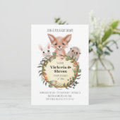 ウッドランドフォレストログベビーシャワー水彩 招待状 (スタンド正面)