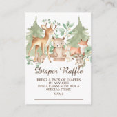 ウッドランドフォレスト動物ベビーおむつラッフル エンクロージャーカード (正面)