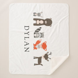 ウッドランドフォレスト動物ベビーブランケットかわいいかわいい シェルパブランケット