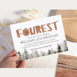 ウッドランドフォレスト子供の誕生日 招待状