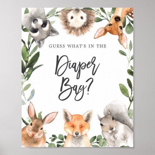 ウッドランドフォレスト推測おむつバッグ ポスター (正面)