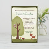 ウッドランドフォレスト自然5x7ベビーシャワー招待状 招待状 (スタンド正面)