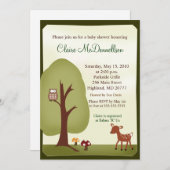 ウッドランドフォレスト自然5x7ベビーシャワー招待状 招待状 (正面/裏面)