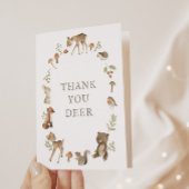 ウッドランドフォレスト赤ちゃんシャワーありがとう鹿カード 招待状