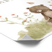 ウッドランドフォレスト赤ちゃんシャワーおむつラッフルサイン ポスター (角)