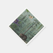 ウッドランドフォレスト野生動物クマ、蝶、自然 スタンダードカクテルナプキン (角)