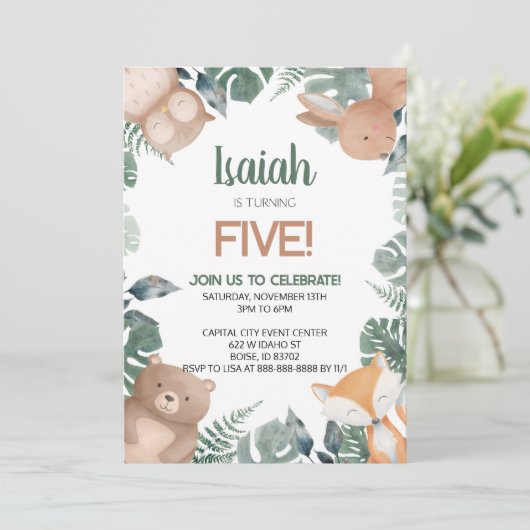 ウッドランドフォレスト野生動物生誕祭パーティー 招待状 (スタンド正面)