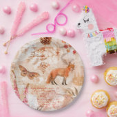 ウッドランドフォレスト野生生物キツネディアオータム ペーパープレート (パーティー)