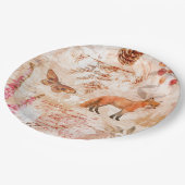 ウッドランドフォレスト野生生物キツネディアオータム ペーパープレート (アングル)