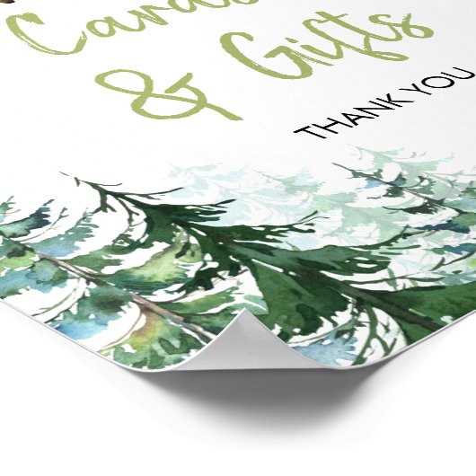 ウッドランドフォレストOh Boy赤ちゃんシャワーカードとギフト ポスター (角)