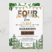 ウッドランドフォーエバーワイルド誕生日 招待状 (正面/裏面)