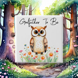 ウッドランドフクロウの神父が赤ちゃんシャワー 缶バッジ