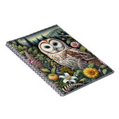 ウッドランドフクロウスパイラルノート | かわいいフクロウをテーマにした ノートブック (右側)