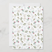ウッドランドフクロウ女の子ベビーシャワー招待状 招待状 (裏面)