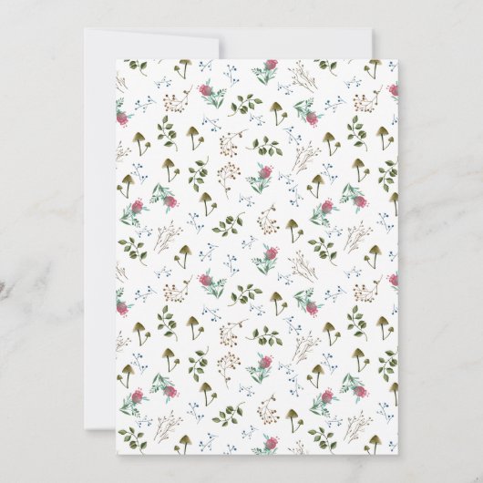 ウッドランドフクロウ女の子ベビーシャワー招待状 招待状 (裏面)