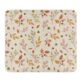 ウッドランドフクロウ秋テーマニュートラルバックグラウンド カッティングボード (正面)