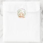 ウッドランドフクロウ赤ちゃんシャワーありがとうお願いステッカー ラウンドシール (バッグ)