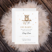 ウッドランドフクロウ赤ちゃんシャワー招待状 招待状