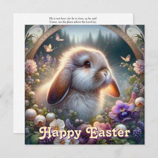 ウッドランドフラワーズアールヌーボーロプアードバニー シーズンカード (正面/裏面)