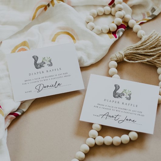 ウッドランドフレンズおむつラッフルチケットカード エンクロージャーカード