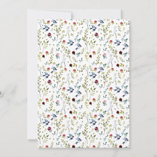 ウッドランドフレンズフローラ男女兼用ベビーシャワー 招待状 (裏面)