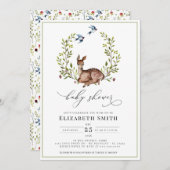 ウッドランドフレンズフローラ男女兼用ベビーシャワー 招待状 (正面/裏面)