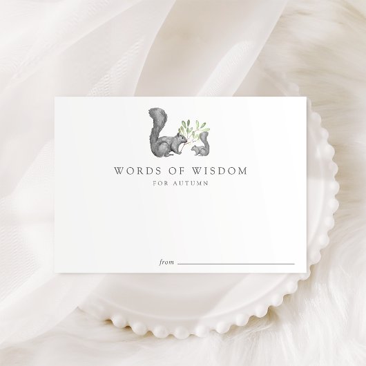 ウッドランドフレンズベビーシャワーアドバイスカード 招待状