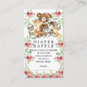ウッドランドフレンズベビーシャワーオムツラッフルチケット エンクロージャーカード (正面)