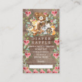 ウッドランドフレンズベビーシャワーオムツラッフルチケット エンクロージャーカード (正面)