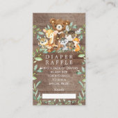 ウッドランドフレンズベビーシャワーオムツラッフルチケット エンクロージャーカード (正面)