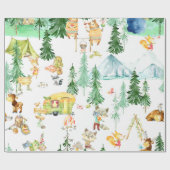 ウッドランドフレンズホワイト ラッピングペーパー (フラット)