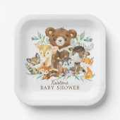 ウッドランドフレンズボーイズベビーシャワー紙プレート ペーパープレート (正面)