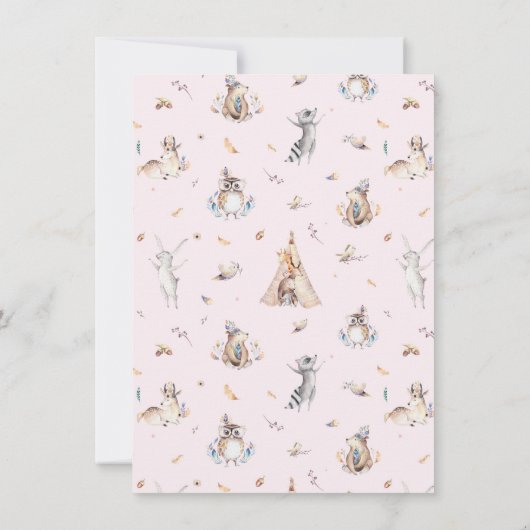 ウッドランドフレンズワイルドワンガールズ第1回誕生日インビット 招待状 (裏面)