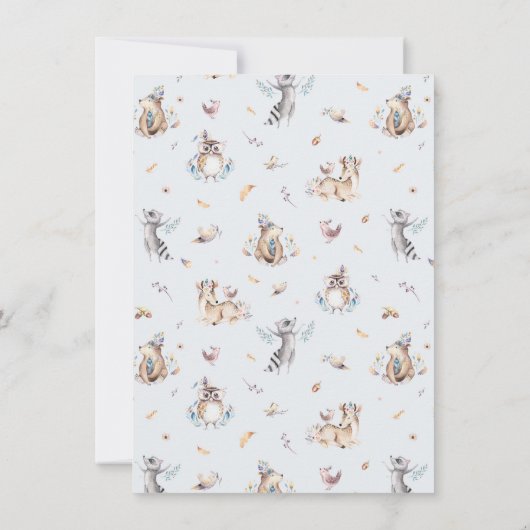 ウッドランドフレンズワイルドワンボーイズ1stバースデーインヴィータ 招待状 (裏面)