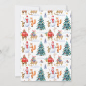 ウッドランドフレンズ冬 |クリスマス誕生日パーティー 招待状 (裏面)