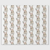 ウッドランドフレンズ水彩フローラ鹿かわいい ラッピングペーパー (フラット)