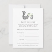 ウッドランドフレンズ赤ちゃんシャワー推理ゲームカード 招待状 (正面)