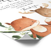 ウッドランドフレンドズベビーシャワーおむつラッフルサイン ポスター (角)