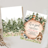 ウッドランドフローラウッドスライス赤ちゃんシャワー 招待状