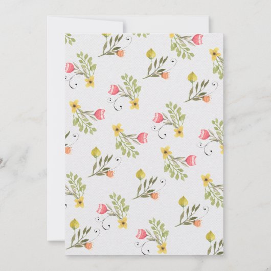 ウッドランドフローラオーディアベビーシャワー招待状 招待状 (裏面)