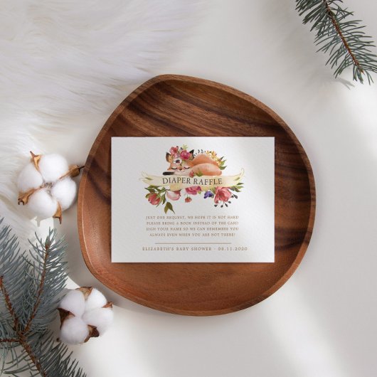 ウッドランドフローラキツネおむつラッフル エンクロージャーカード