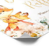 ウッドランドフローラキツネベビーシャワーおむつラッフル ポスター (角)