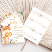 ウッドランドフローラキツネベビーシャワー 招待状