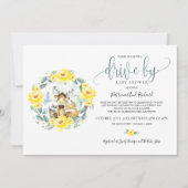 ウッドランドフローラグリーンリードライブバイベビーシャワー 招待状 (正面)